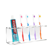 Modern Wall-Mounted Clear Acrylic Toothbrush & Toothpaste Holder Rack/Bathroom Storage Shelf